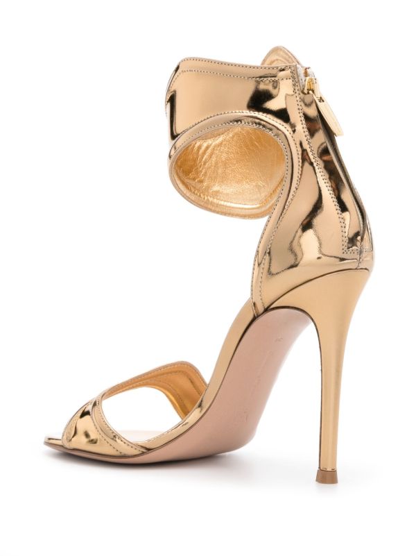 Gianvito Rossi Gold Lucrezia 105 Leather Sandals | Browns Sandals