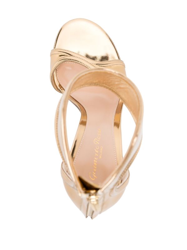 Gianvito Rossi Gold Lucrezia 105 Leather Sandals | Browns Sandals
