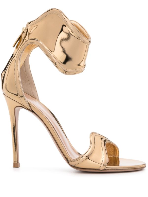 Gianvito Rossi Gold Lucrezia 105 Leather Sandals | Browns Sandals