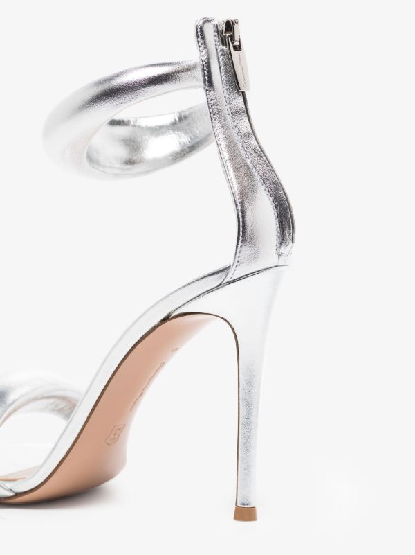 Gianvito Rossi Silver Bijoux 105 Leather Sandals | Browns Sandals