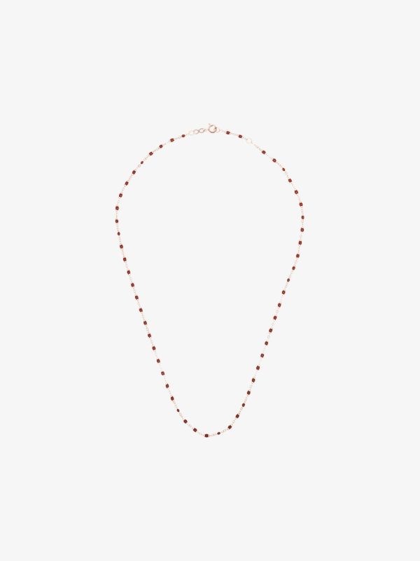 Gigi Clozeau 18K rose gold 42 CM beaded necklace | Browns Fine Necklaces