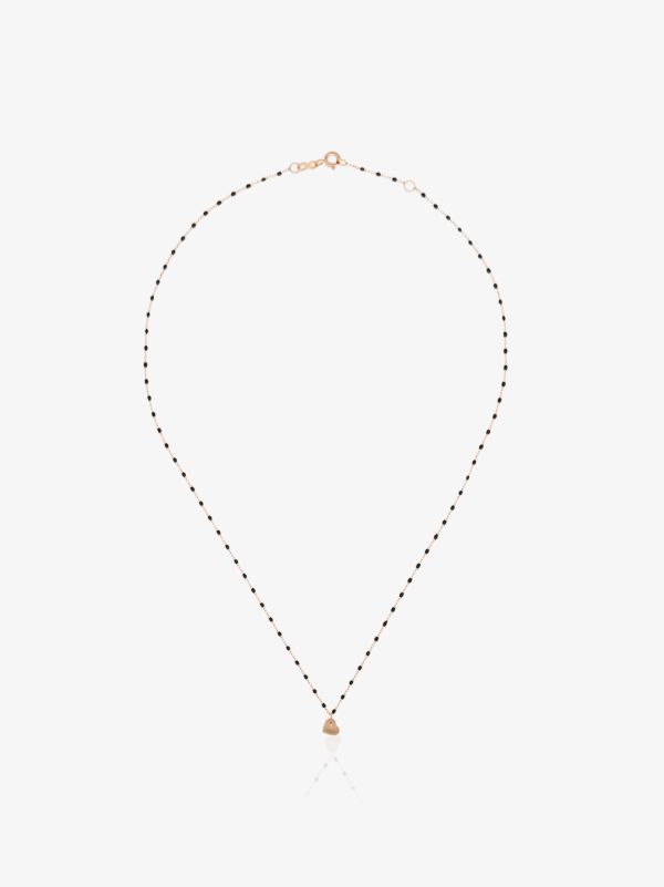 Gigi Clozeau 18K rose gold 42 CM Heart beaded necklace | Browns Fine Necklaces