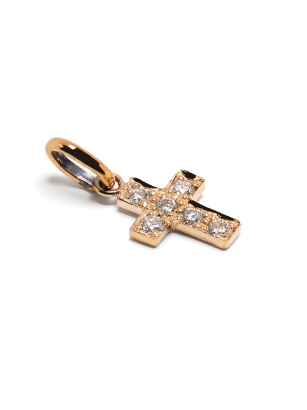 Gigi Clozeau 18K Rose Gold Cross Diamond Pendant | Browns Fine Charms