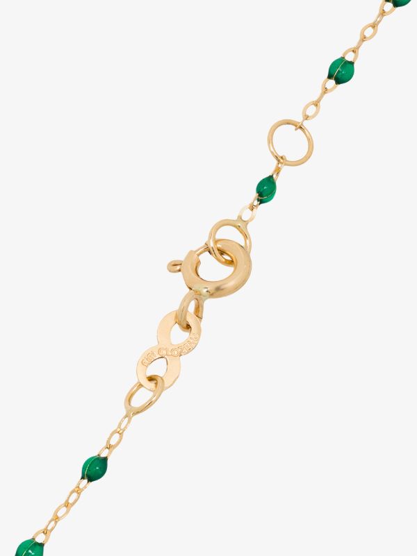 Gigi Clozeau 18K Yellow Gold And Green Beaded Necklace | Browns Fine Necklaces