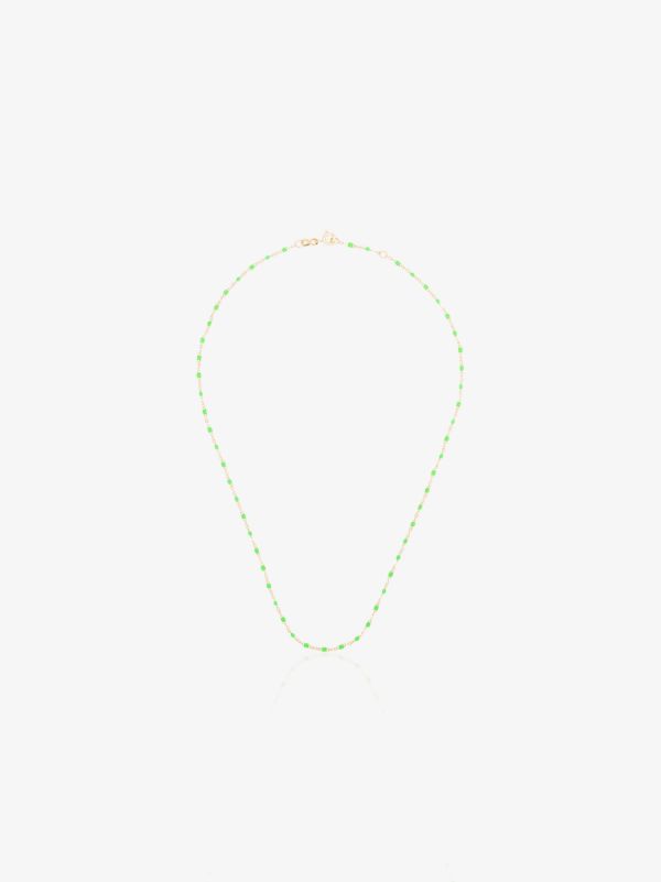 Gigi Clozeau 18K yellow gold and green beaded necklace | Browns Fine Necklaces