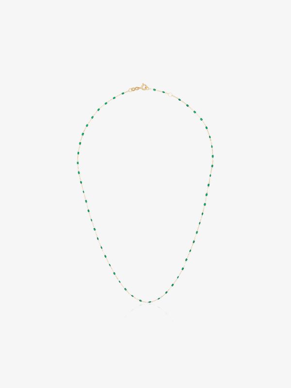 Gigi Clozeau 18K yellow gold and green beaded necklace | Browns Fine Necklaces