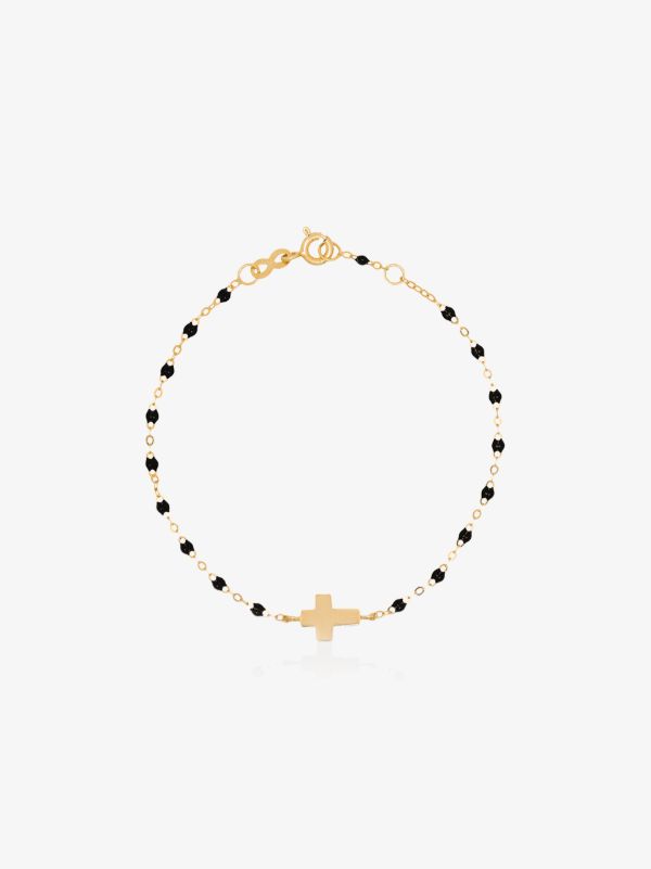 Gigi Clozeau 18K yellow gold cross beaded bracelet | Browns Fine Bracelets