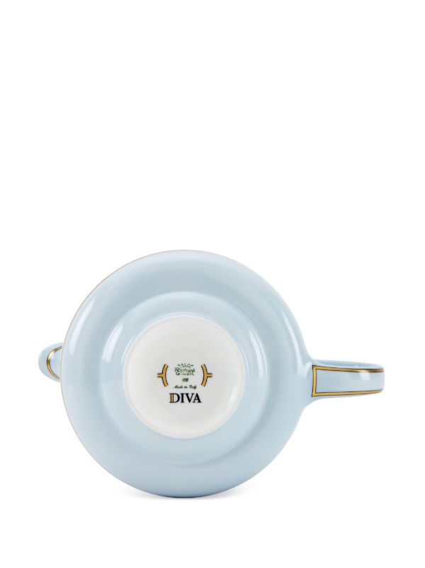 GINORI 1735 Blue Diva Porcelain Teapot | Browns Cups & Tea Sets