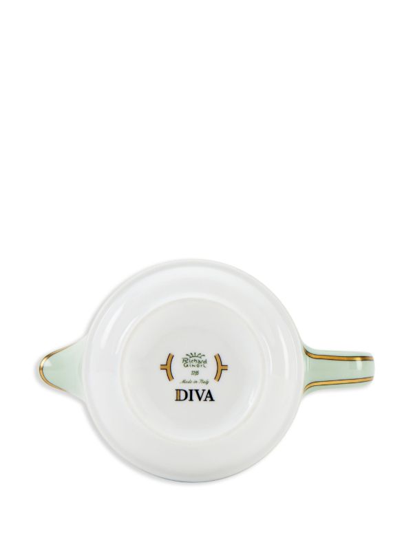 GINORI 1735 Green Diva Porcelain Milk Pitcher | Browns Cups & Tea Sets