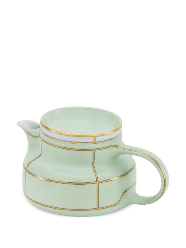 GINORI 1735 Green Diva Porcelain Teapot | Browns Cups & Tea Sets