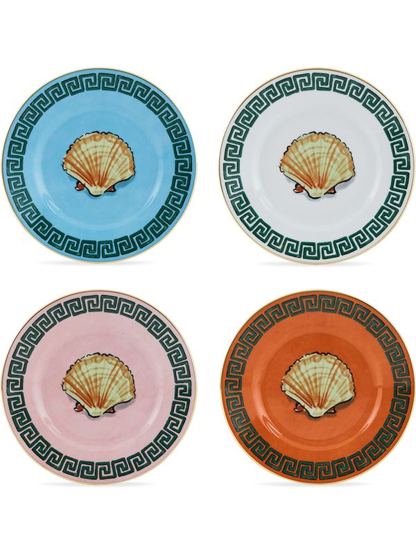GINORI 1735 Multicolour Il Viaggio di Nettuno Bread Plates Set | Browns Plates & Bowls