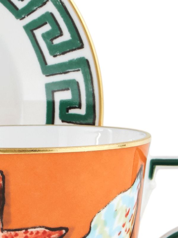GINORI 1735 Orange Il Viaggio Di Nettuno Porcelain Teacup Set | Browns Cups & Tea Sets