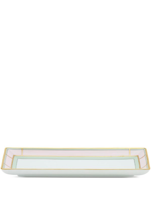 GINORI 1735 Pink Diva Porcelain Rectangular Tray | Browns Decorative Trays & Plates