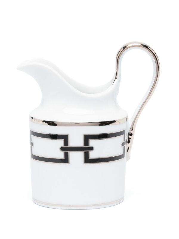 GINORI 1735 White Catene Nero Porcelain Milk Jug | Browns Kitchen Accessories
