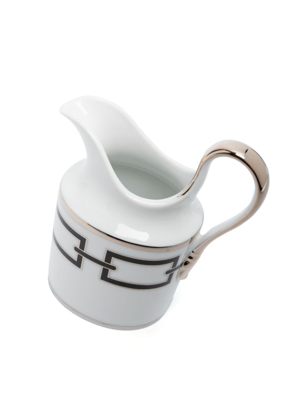 GINORI 1735 White Catene Nero Porcelain Milk Jug | Browns Kitchen Accessories