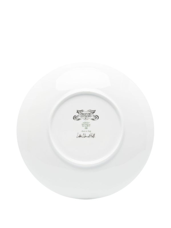 GINORI 1735 White Rajathra Palace Graphic Print Plate | Browns Plates & Bowls