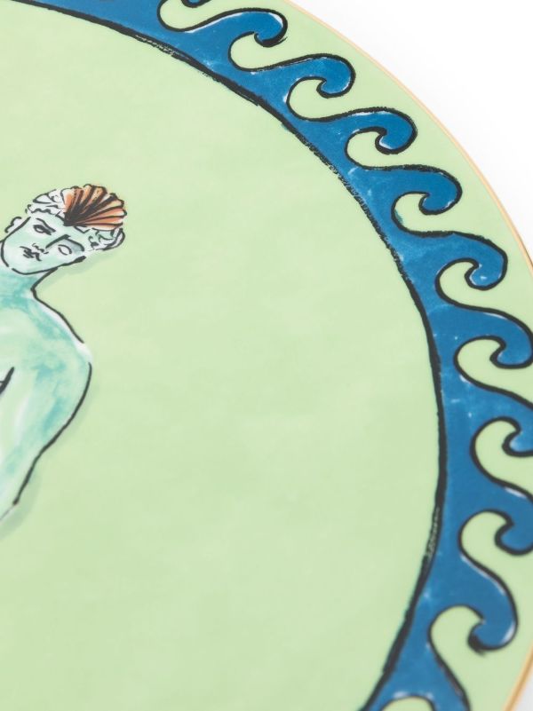 GINORI 1735 X Luke Edward Hall Green Il Viaggio Di Nettuno Porcelain Charger Plate | Browns Plates & Bowls
