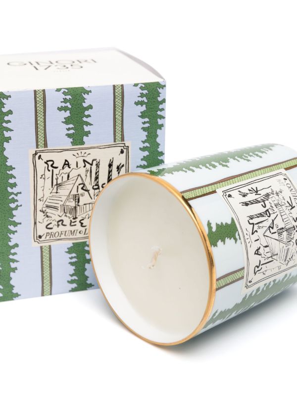 GINORI 1735 X Luke Edward Hall Green Rain Rock Creek Candle | Browns Candles