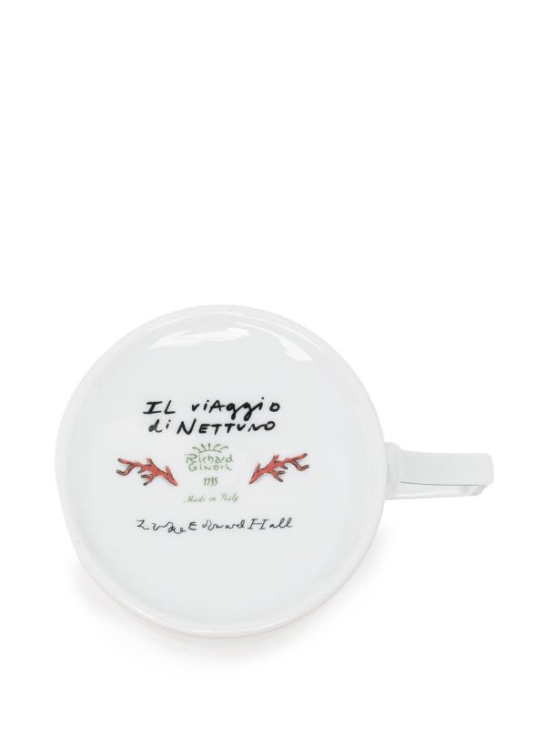 GINORI 1735 X Luke Edward Hall Pink Il Viaggio Di Nettuno Porcelain Mug | Browns Cups & Tea Sets