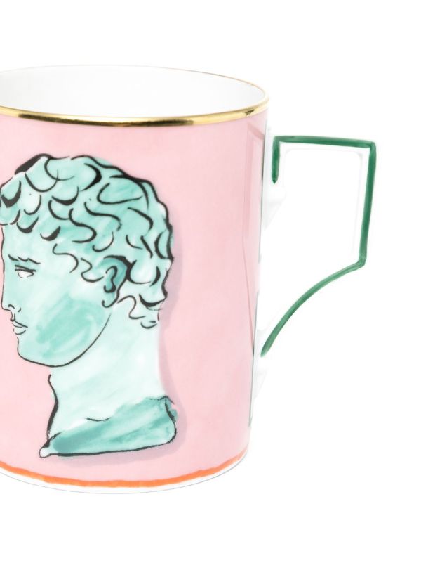 GINORI 1735 X Luke Edward Hall Pink Il Viaggio Di Nettuno Porcelain Mug | Browns Cups & Tea Sets
