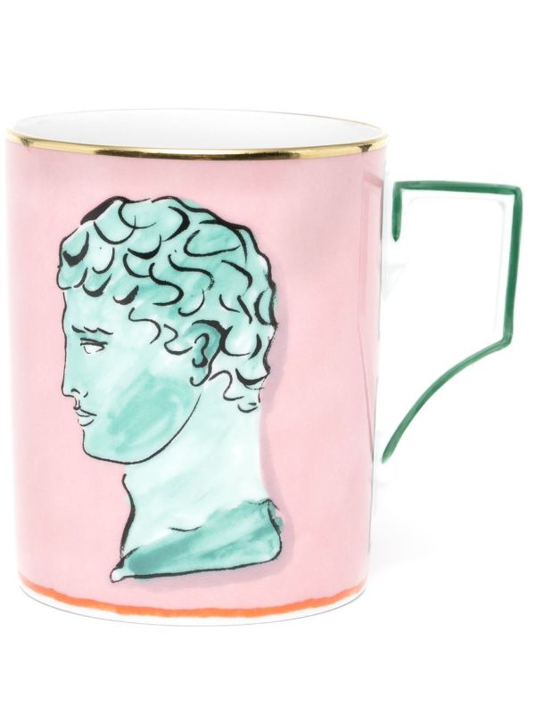 GINORI 1735 X Luke Edward Hall Pink Il Viaggio Di Nettuno Porcelain Mug | Browns Cups & Tea Sets