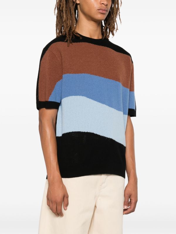Glass Cypress Black Colour-Block T-Shirt | Browns Knitted Sweaters