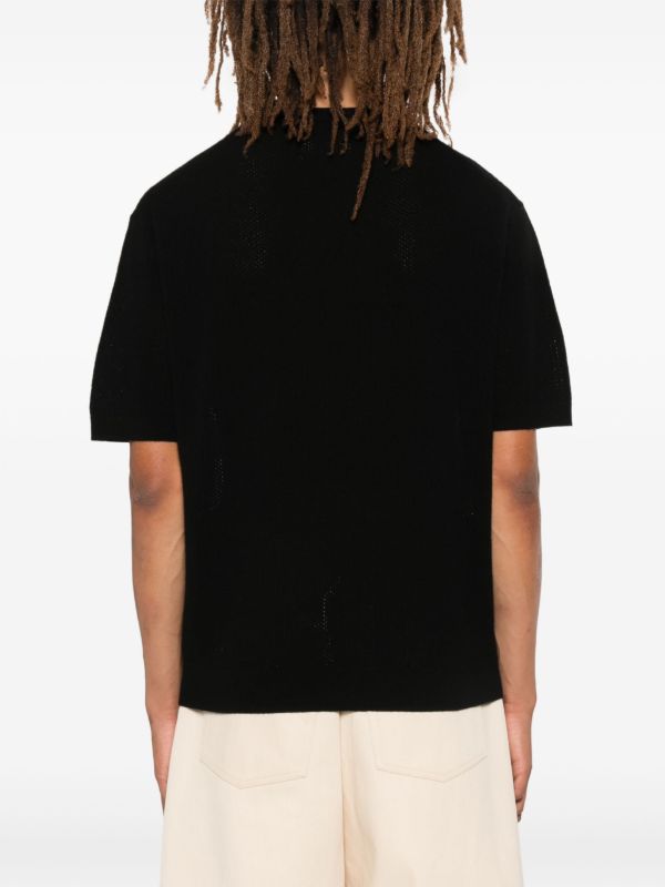 Glass Cypress Black Colour-Block T-Shirt | Browns Knitted Sweaters