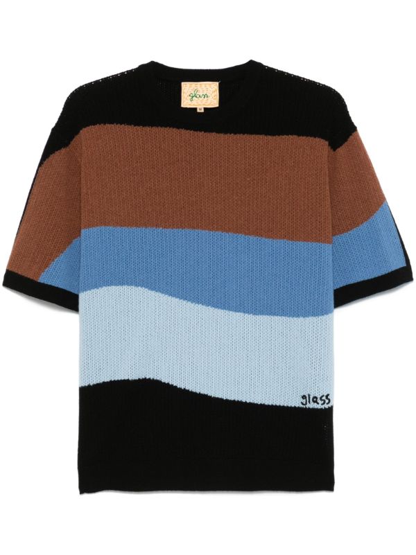 Glass Cypress Black Colour-Block T-Shirt | Browns Knitted Sweaters