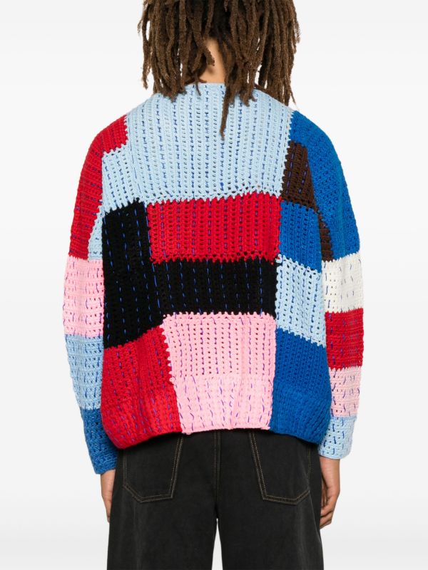 Glass Cypress Blue Colour-Block Sweater | Browns Knitted Sweaters