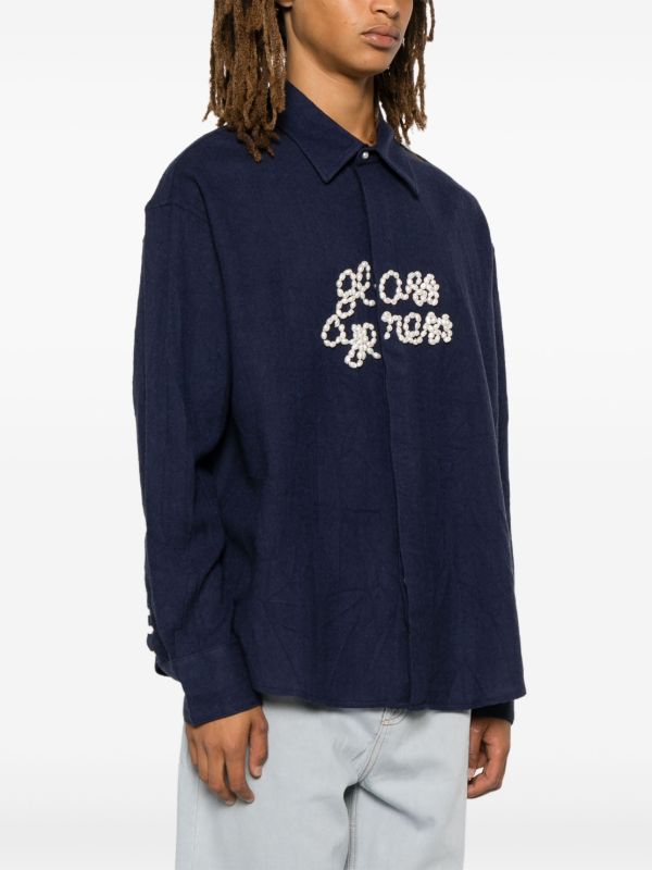 Glass Cypress Blue Logo-Beaded Shirt | Browns Shirts