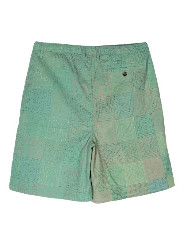 Glass Cypress Green Quilted Cotton Shorts | Browns Deck Shorts