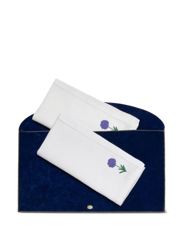 Gohar World Floral-embroidered Napkins (set Of Two) | Browns Table Linen