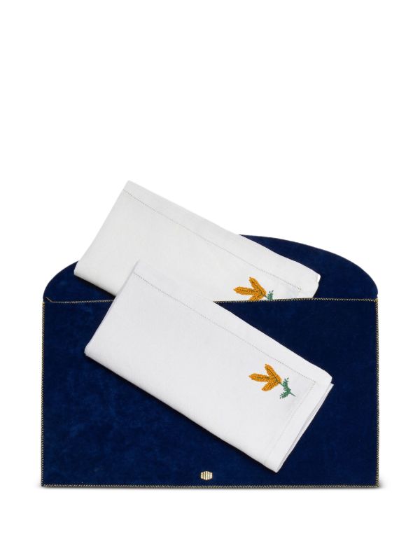 Gohar World Mimosa-embroidered Napkins (set Of Two) | Browns Table Linen