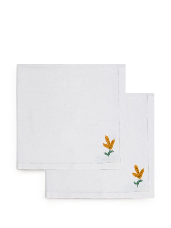 Gohar World mimosa-embroidered napkins (set of two) | Browns Table Linen