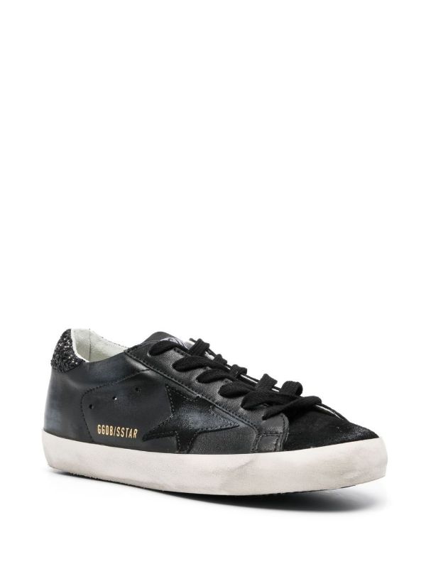 Golden Goose Black Super Star Leather Sneakers | Browns Sneakers