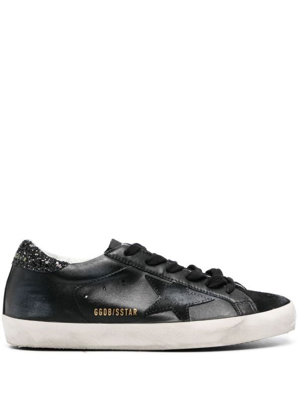 Golden Goose Black Super Star Leather Sneakers | Browns Sneakers