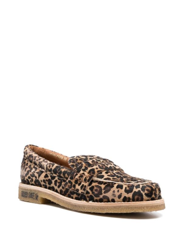 Golden Goose Brown Jerry Leopard-Print Leather Loafers | Browns Loafers
