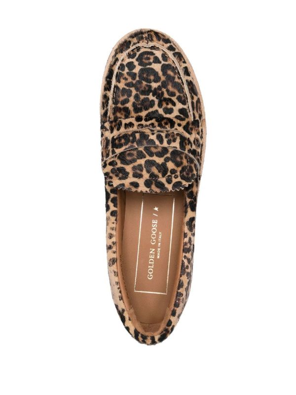 Golden Goose Brown Jerry Leopard-Print Leather Loafers | Browns Loafers