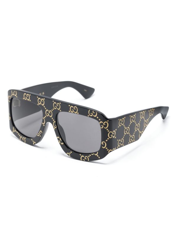 Gucci Eyewear Black GG Street All-Over Logo Sunglasses | Browns Sunglasses
