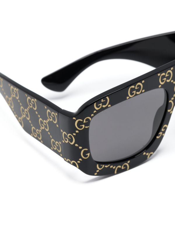 Gucci Eyewear Black GG Street All-Over Logo Sunglasses | Browns Sunglasses
