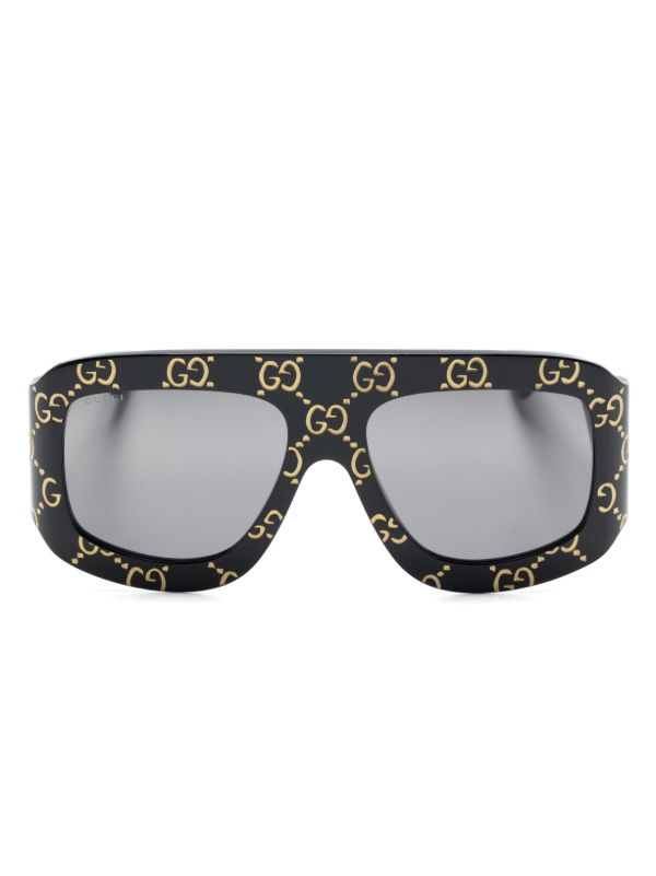 Gucci Eyewear Black GG Street All-Over Logo Sunglasses | Browns Sunglasses