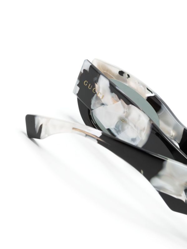 Gucci Eyewear Black Nouvelle Vague Rectangle-Frame Sunglasses | Browns Sunglasses