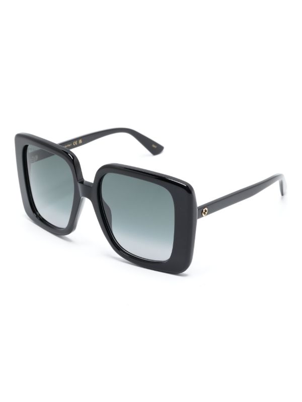 Gucci Eyewear Black Oversize Square-frame Sunglasses | Browns Sunglasses
