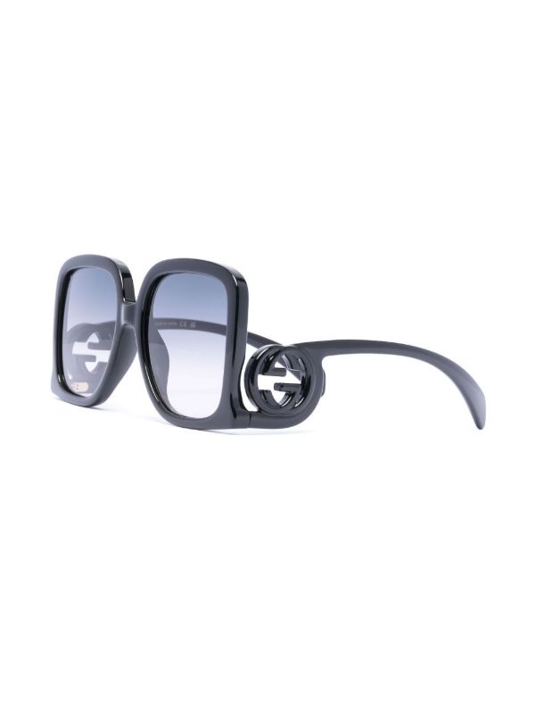 Gucci Eyewear Black Oversized Square Sunglasses | Browns Sunglasses