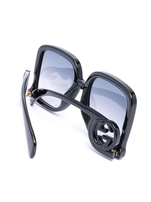 Gucci Eyewear Black Oversized Square Sunglasses | Browns Sunglasses