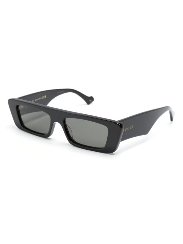 Gucci Eyewear Black Rectangular-frame Sunglasses | Browns Sunglasses