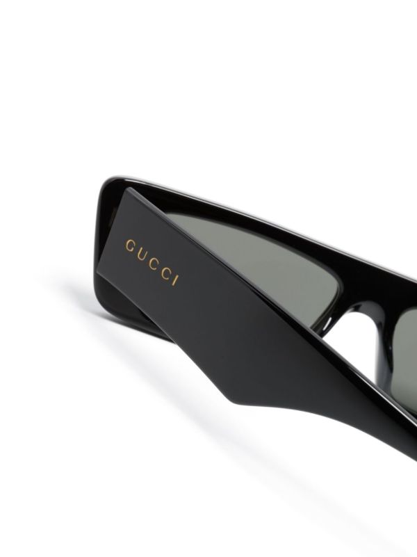 Gucci Eyewear Black Rectangular-frame Sunglasses | Browns Sunglasses