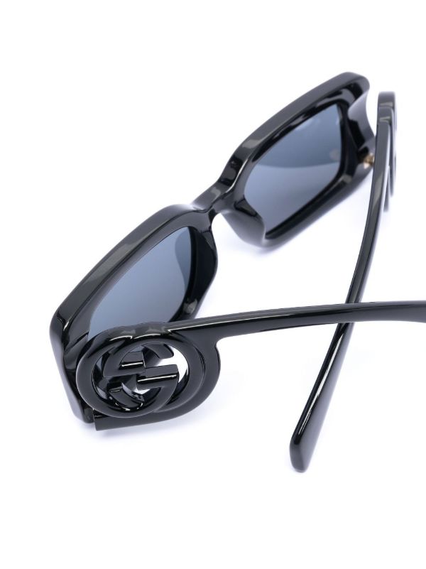 Gucci Eyewear Black Rectangular Sunglasses | Browns Sunglasses