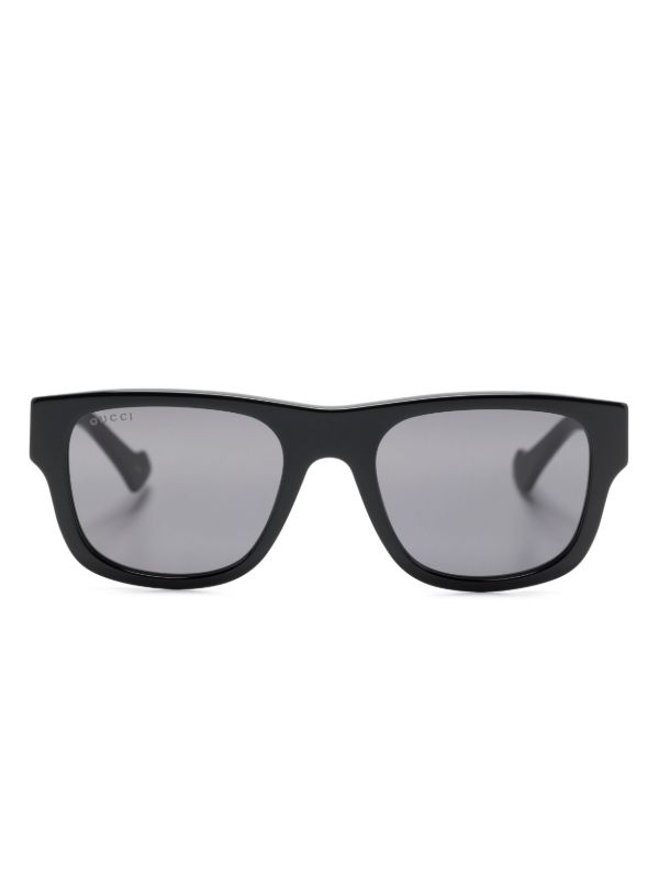 Gucci Eyewear Black Square-Frame Acetate Sunglasses | Browns Sunglasses