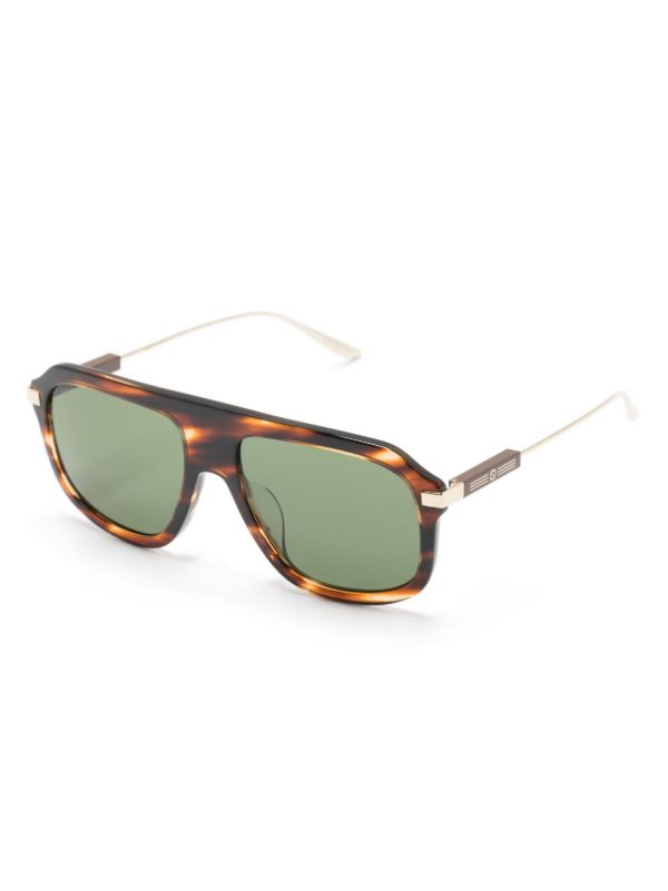 Gucci Eyewear Brown Pilot-frame Sunglasses | Browns Sunglasses